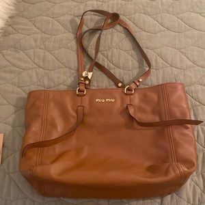 Tan miu miu tote